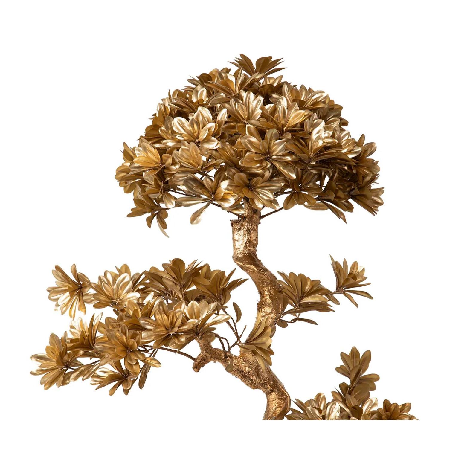 Arbol Bonsai Dorado Con Maceta 75x50x152 Cm