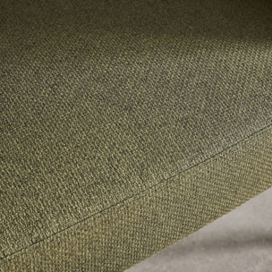 Fauteuil tissu kaki dossier incurvé piétement métal L 81.5 x P 72.5 x H 69 cm - Cristo