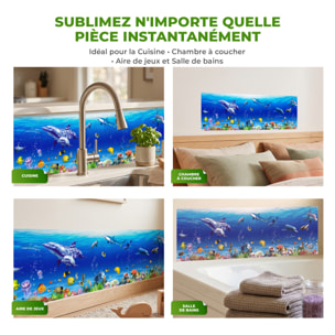Stickers Muraux décoration adhésifs salle de bain dauphin, baleine, poissons exotiques