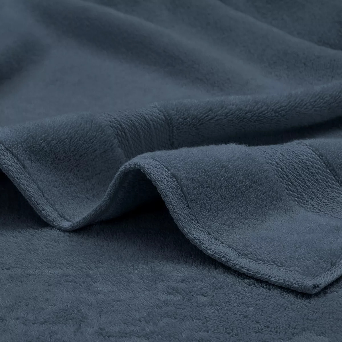 Carre avec oeillet pur coton 550 g/m² uni bleu Elea bleu ardoise