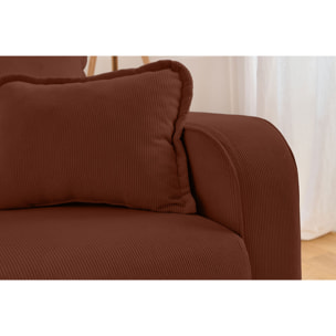 Albane - canapé 3 places - en velours côtelé - Rouille