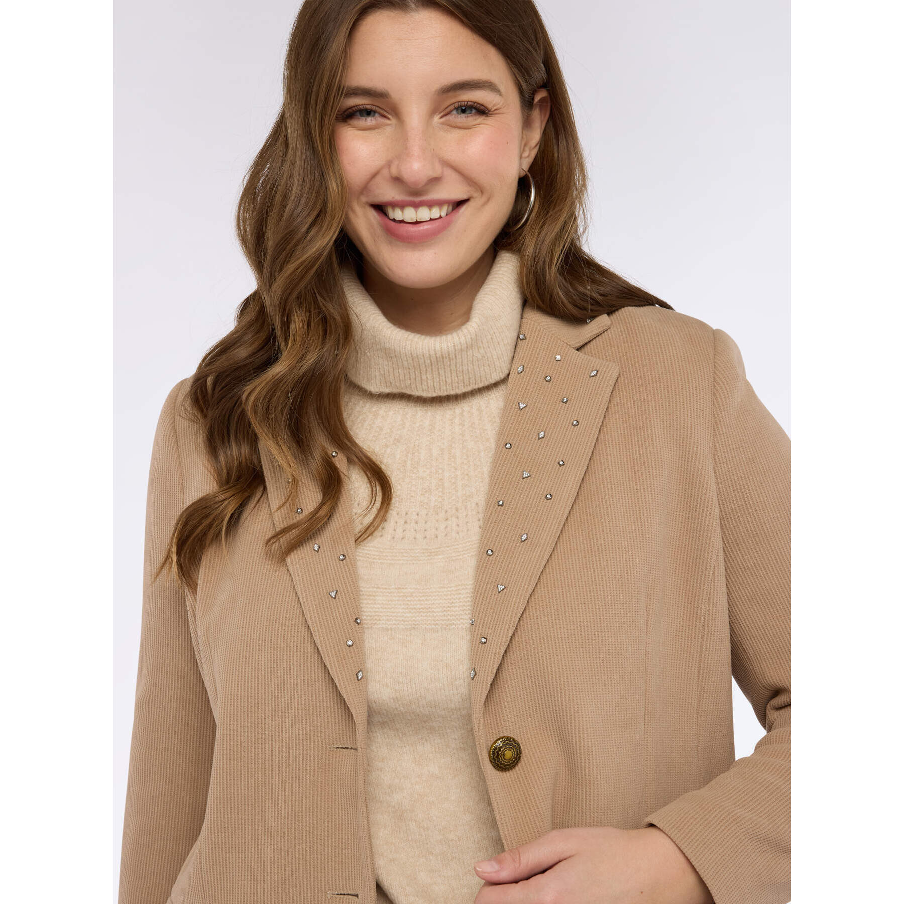 Fiorella Rubino - Blazer de terciopelo con puntos de luz - Beige