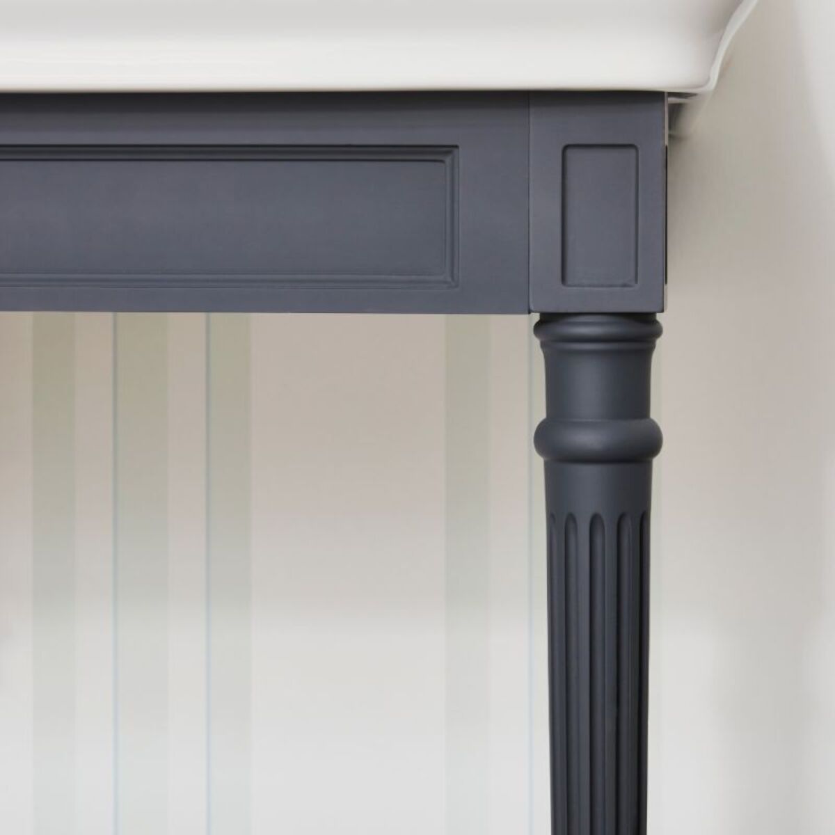 Console Cléo 1889 avec plan vasque 3 trous + miroir + mélangeur croisillon lavabo chromé + siphon chromé