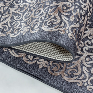FIESTA - Tapis baroque médaillon noir