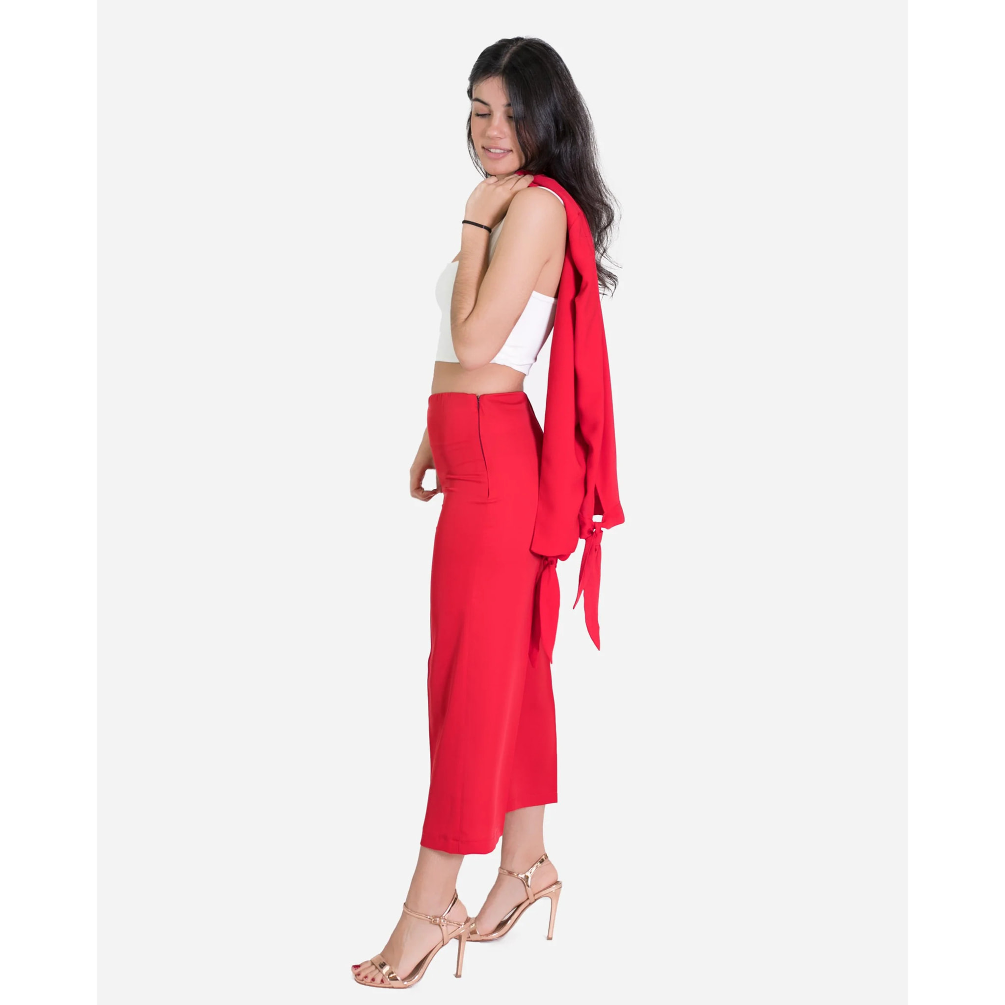 CROPPED PALAZZO · ROJO