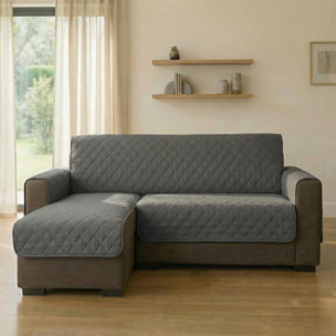 Copridivano 4 posti con penisola impermeabile e antimacchia, telo protettivo con braccioli adattabile a penisola destra e sinistra, ampia copertura per divani grandi, protegge da liquidi e sporco, facile da lavare, ideale per uso quotidiano e lunga durata