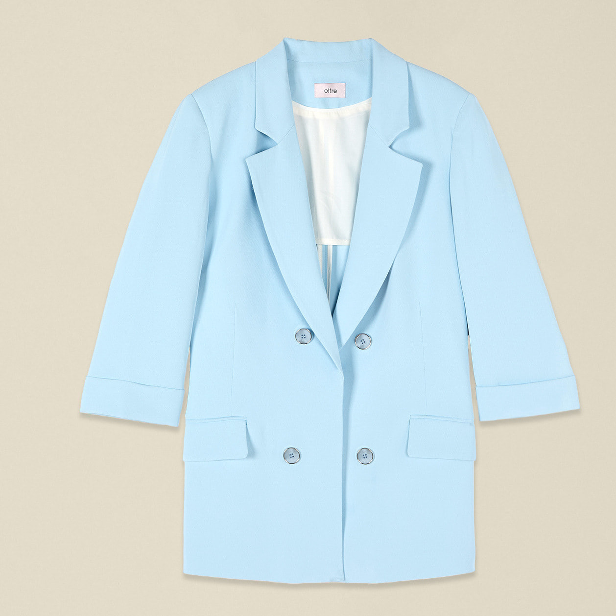 Oltre - Blazer de tejido crepé - Light - blue