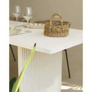 Mesa de comedor de madera maciza en tono blanco de varias medidas