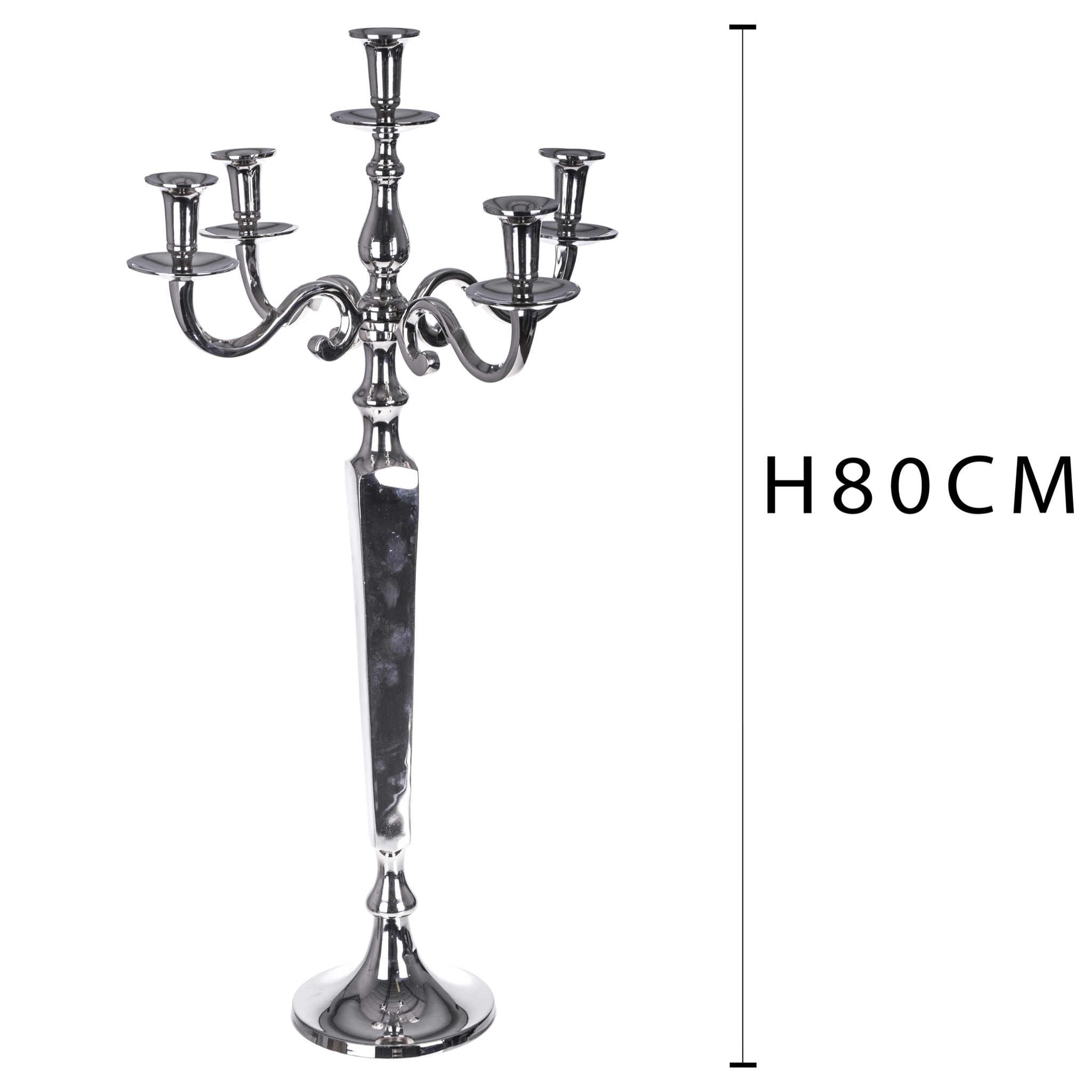 Candelabro In Metallo Composto Da 5 Bracci. Altezza 80 Cm - Pezzi 1 - 44X80X44cm - Colore: Altro - Bianchi Dino - Decori Casa E Complementi