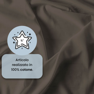 COMPLETO LETTO MAX COLOR, 100% Cotone, Made in Italy - MARRONE