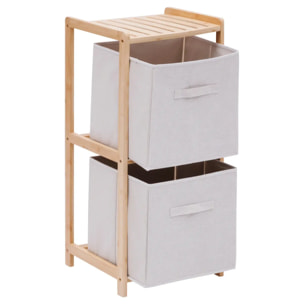 Etagère 2 niveaux Tidy Box bois clair