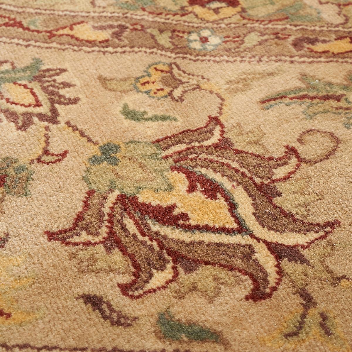 Authentique grand tapis d'orient rond, noué à la main