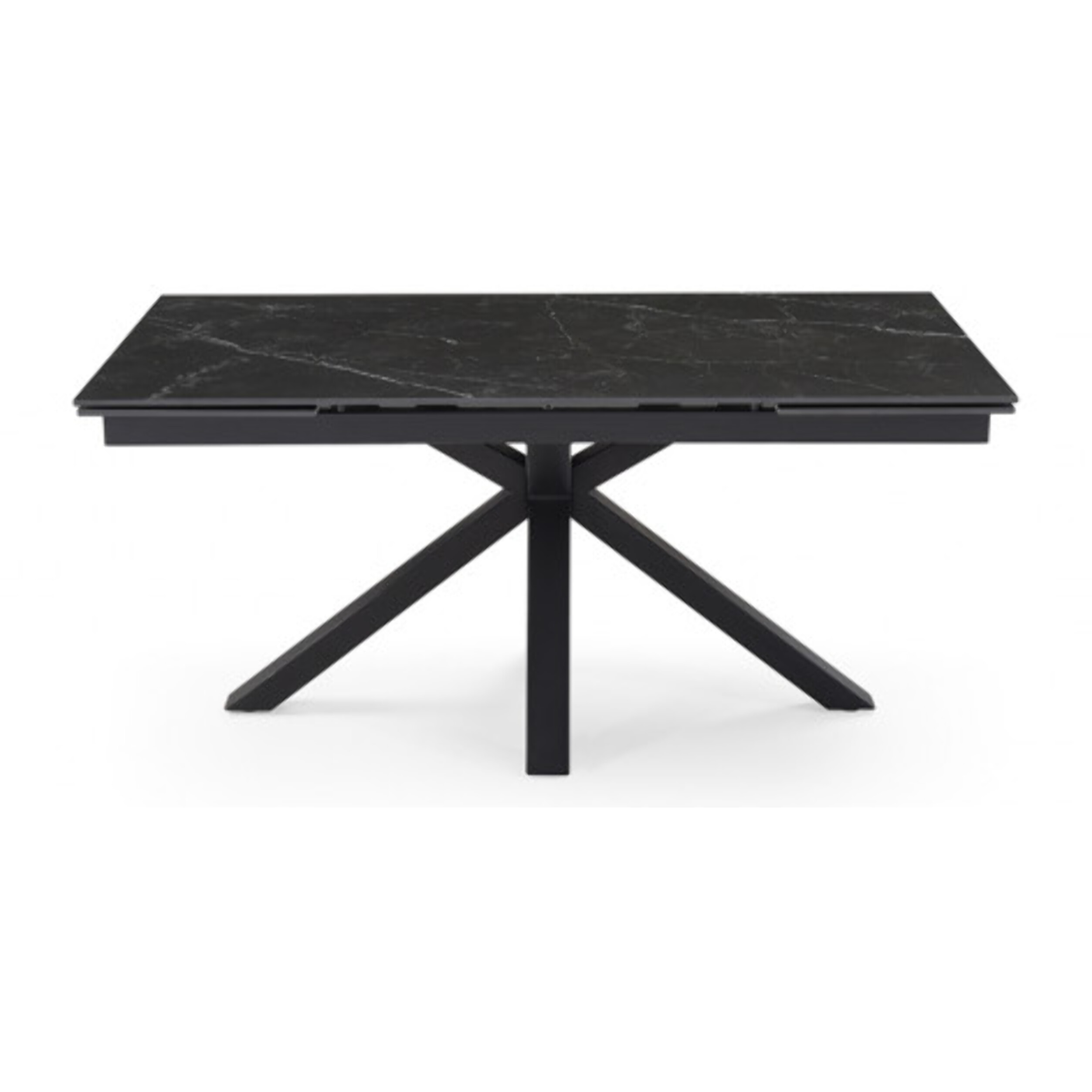 Table extensible en céramique marbré noir L160/240cm - 9 piètements - UNIK