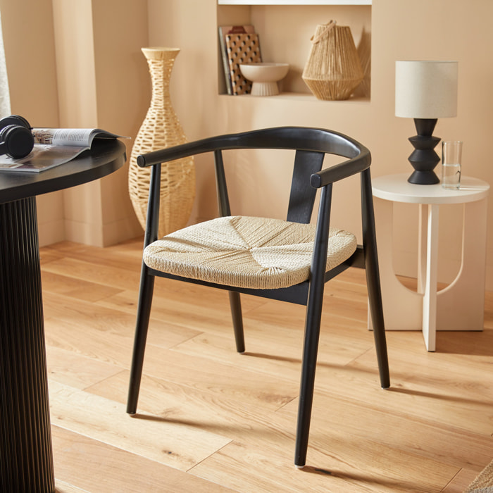 Fauteuil à dîner "Yamato" hêtre noir