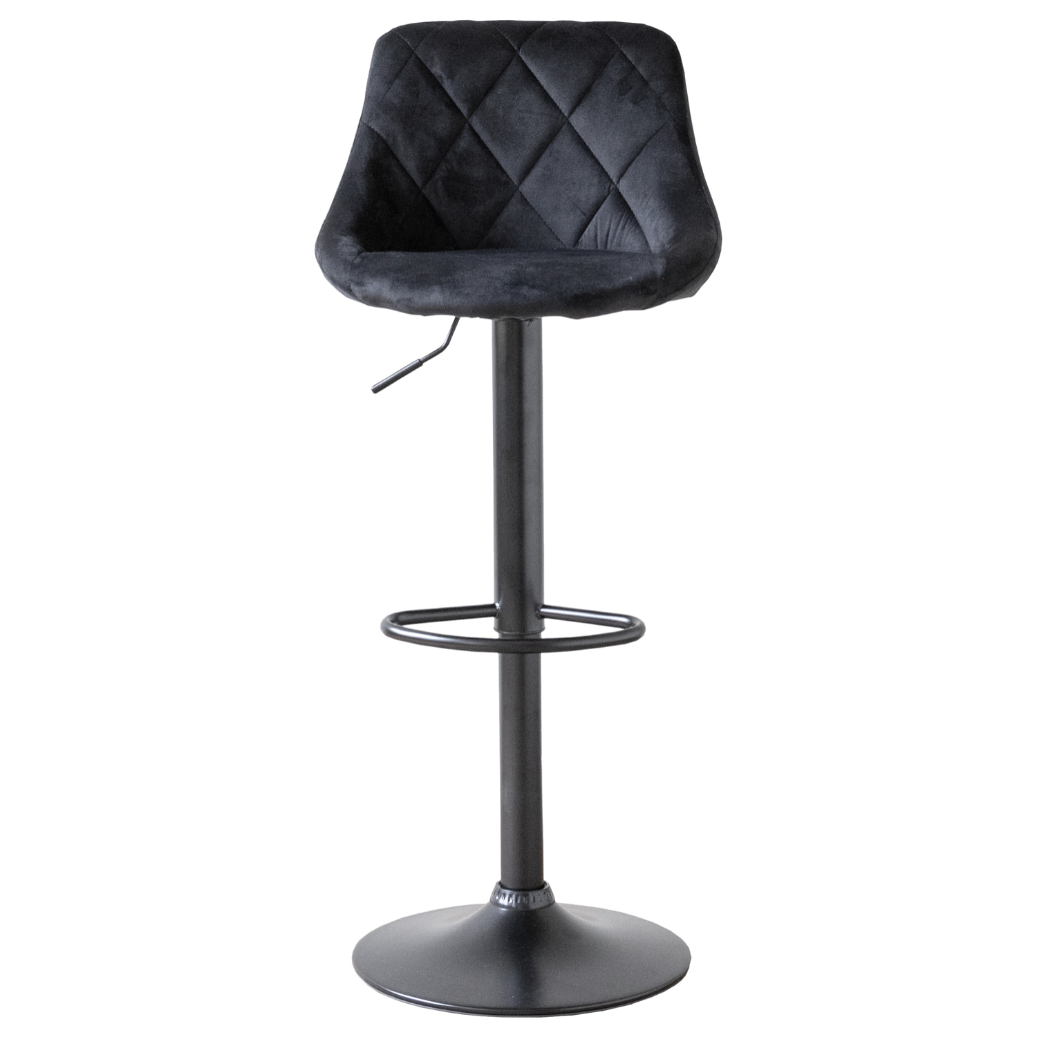 Lot de 2 tabourets de bar en velours noir ROBIN