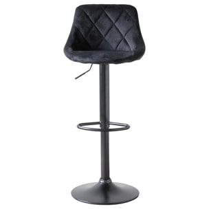 Lot de 2 tabourets de bar en velours noir ROBIN