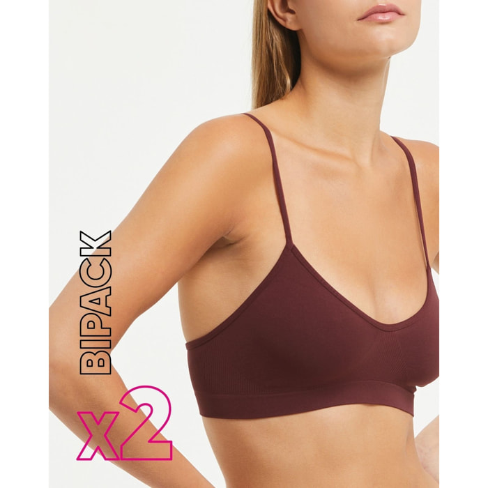 Brassiere seamless con spalline sottili X2