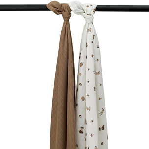 Muselina Grande Pack De 2 Me-Forest Animals