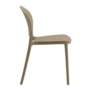 Set di 4 sedie SANTA CRUZ in polipropilene beige, impilabili