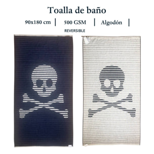 Juego de 2 toallas 90x180cm 100% algodón 500gsm beige + azul marino scalpers home
