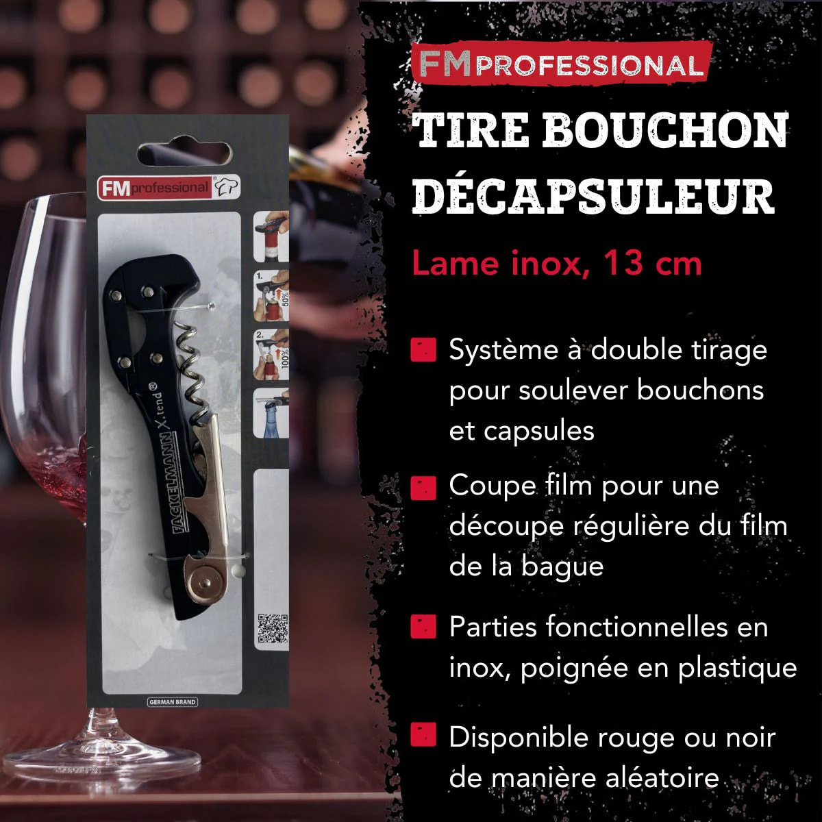 Tire-bouchon décapsuleur 13 cm FM Professional Boissons