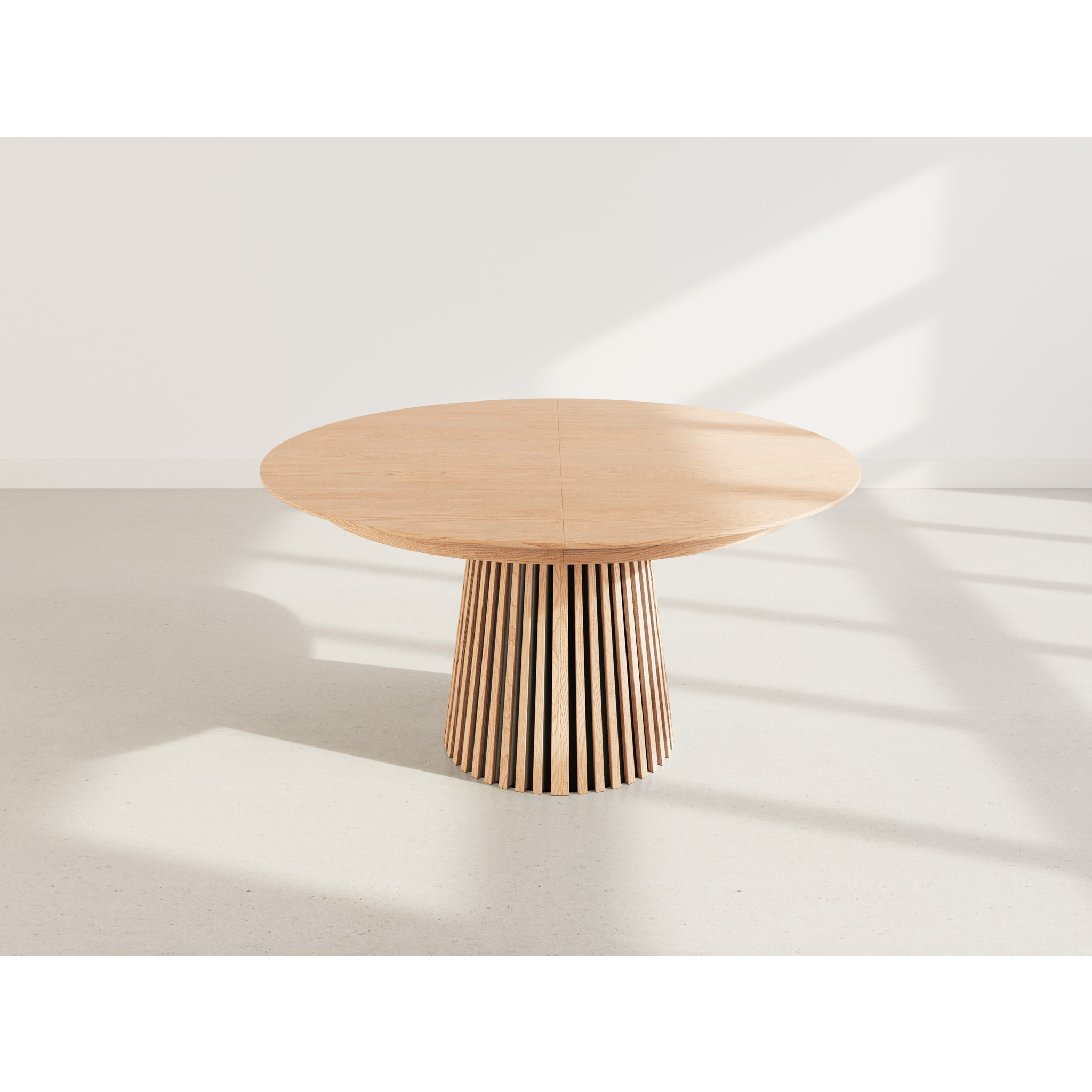 Freya - table à manger ronde extensible - 6 à 10 personnes - Bois