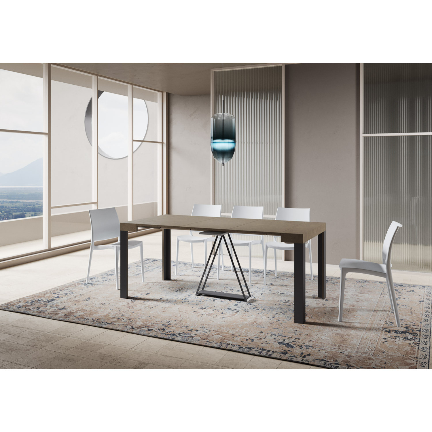 Consolle allungabile 90x40/196 cm Tarax Small tortora telaio antracite