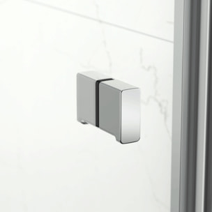 SAT SK Porte de douche acces en angle pliantes 80x80cm anticalcaire avec profilés chrome brillant (SATSK8080)