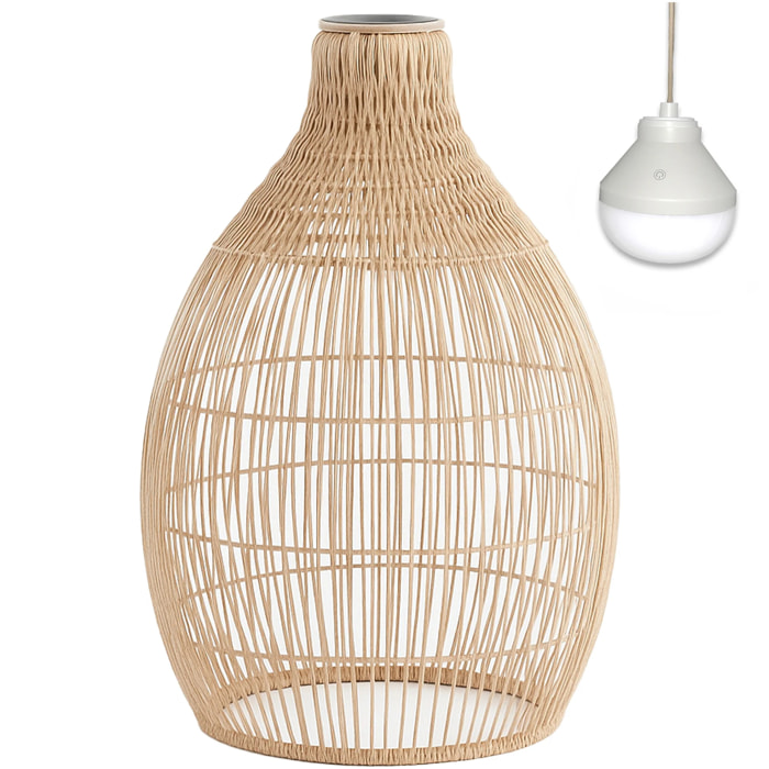 Suspension HOLIDAY NOMAD en poly rotin style bohème avec ampoule LED blanc/RGB nomade