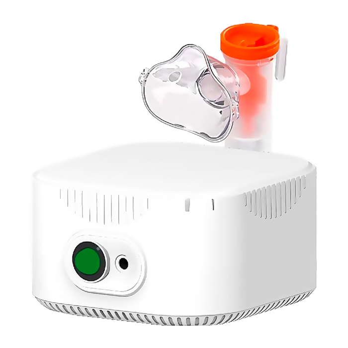 Nebulizador con compresor SL-W310, diseñado para el cuidado del asma, alergias y otros trastornos respiratorios. Incluye mascarilla y boquilla.