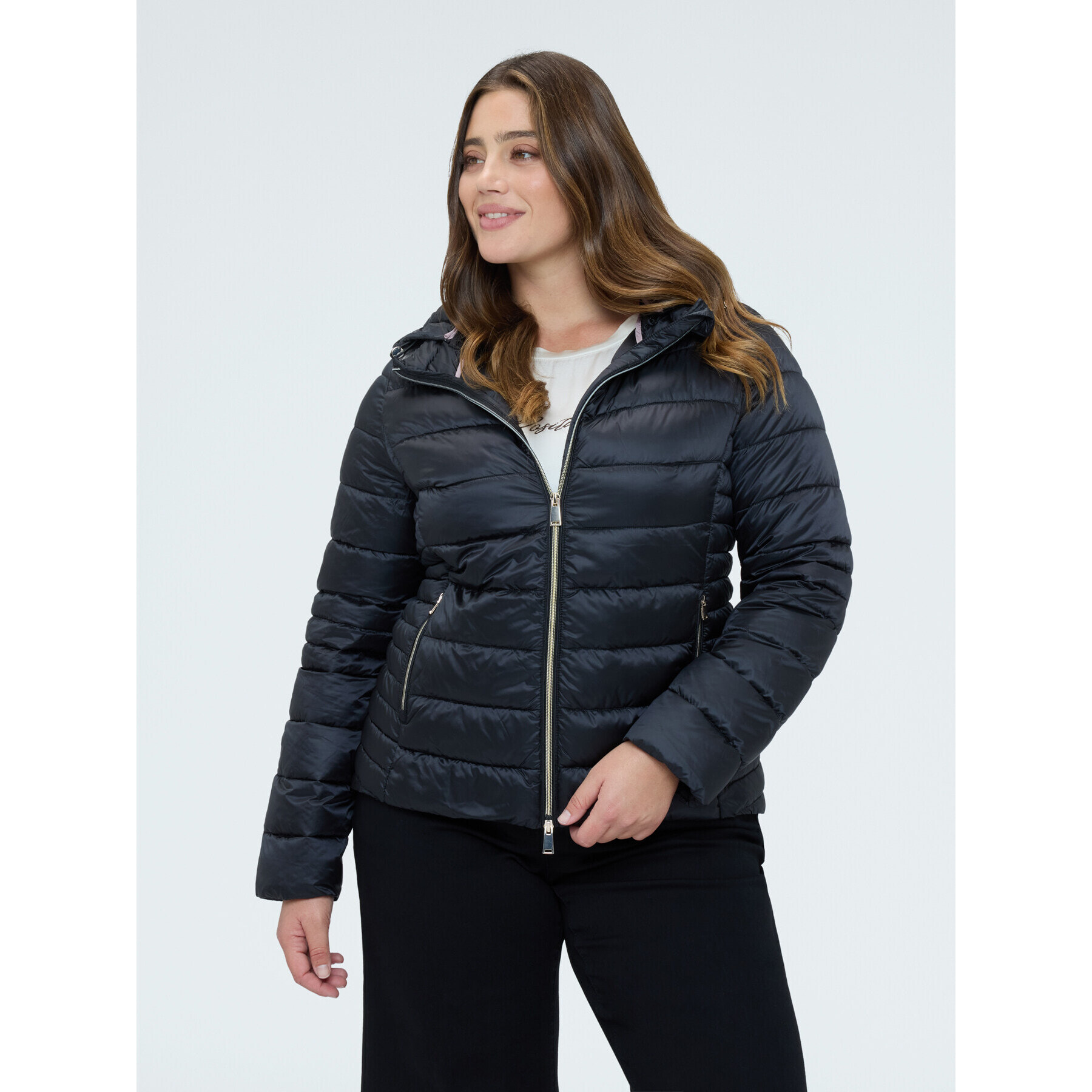 Fiorella Rubino - Plumífero acolchado con capucha desmontable - Negro