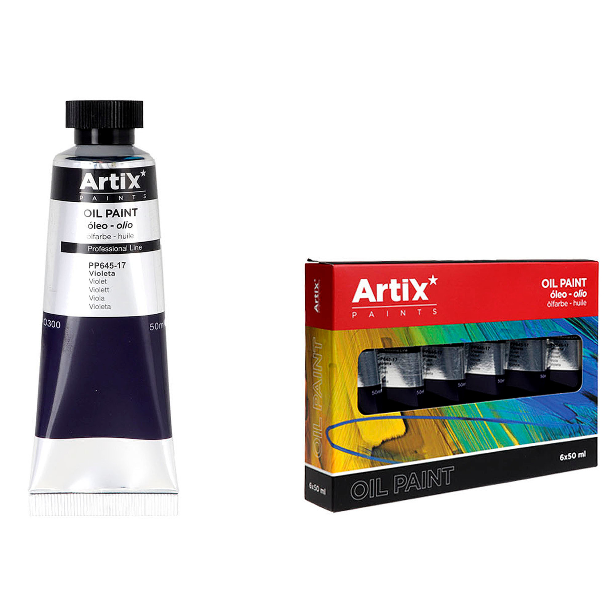 Pack 6 Uds. PINTURA AL ÓLEO EXPERT 50 ml VIOLETA