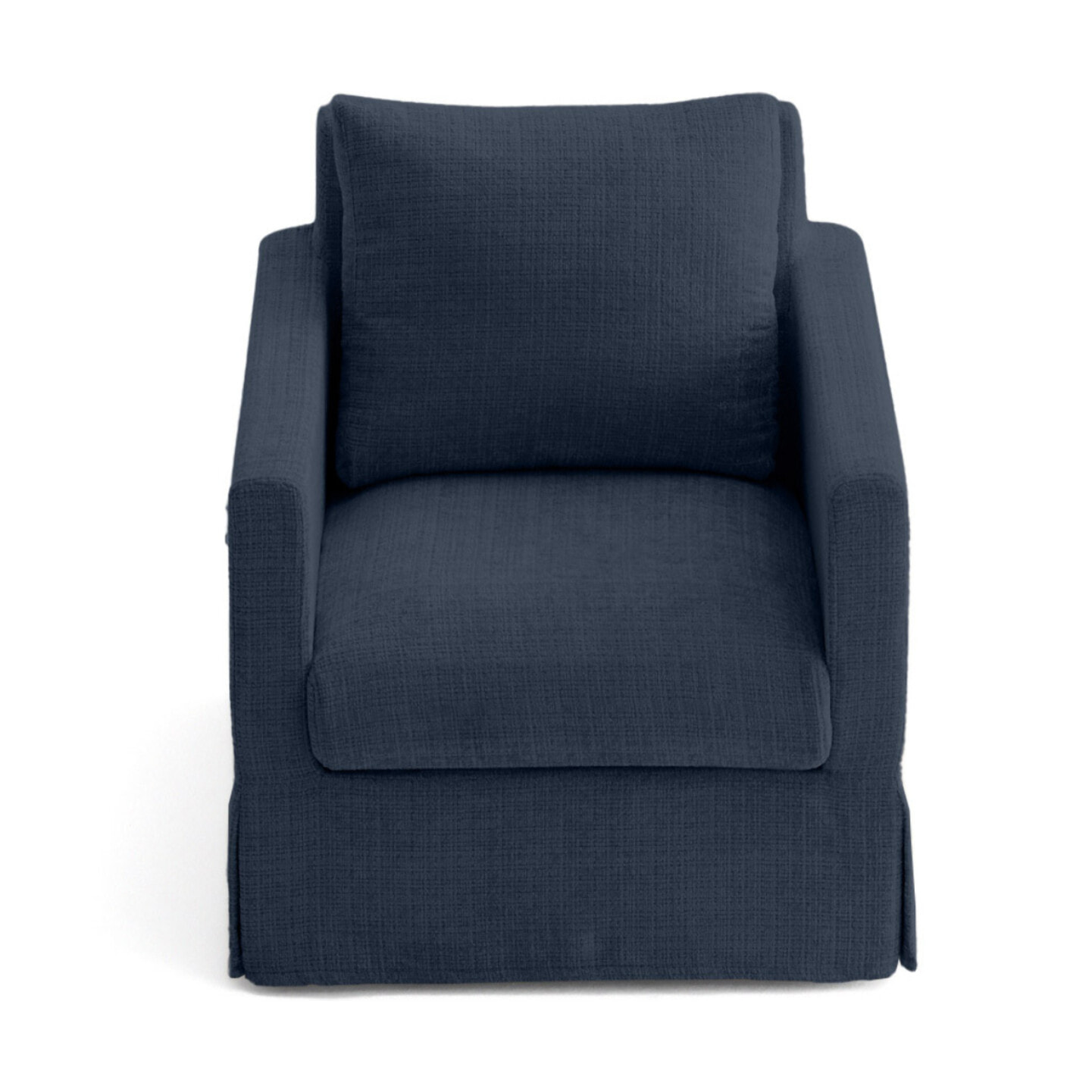 Serena - fauteuil déhoussable en velours texturé - Bleu