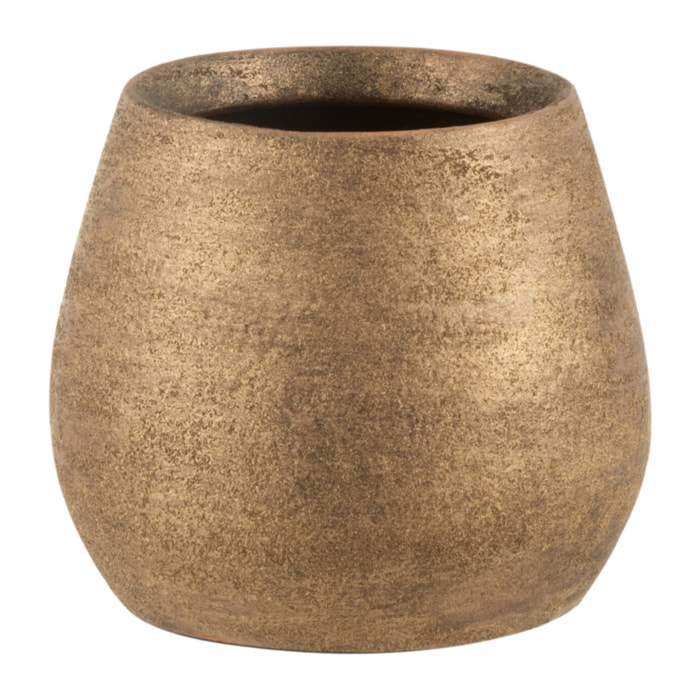 J-Line cache-pot Irrégulier Rugueux - céramique - or - small - Ø 16 cm
