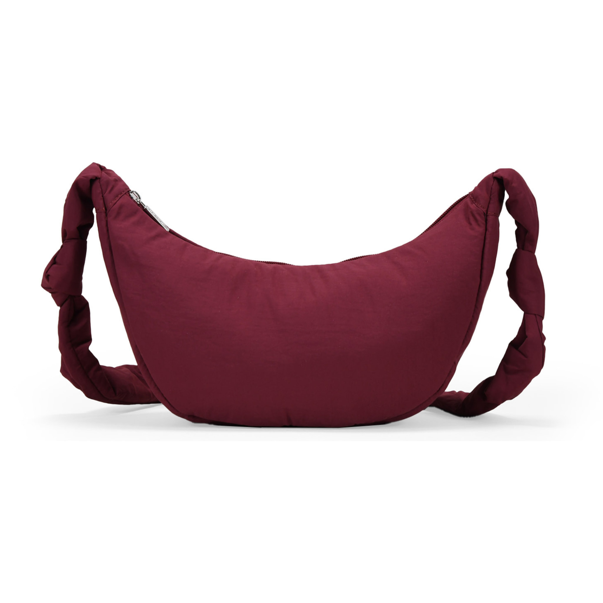 Bolso bandolera burdeos redondeado con cremallera