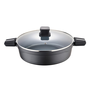 Olla baja 28x8.0cm alu fundido ind c/tapa bistro grey