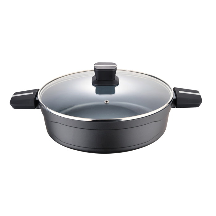 Olla baja 28x8.0cm alu fundido ind c/tapa bistro grey