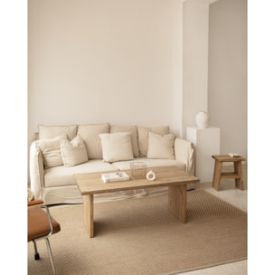 Table basse en bois massif ton chêne foncé 120x60cm Hauteur: 47 Longueur: 120 Largeur: 60