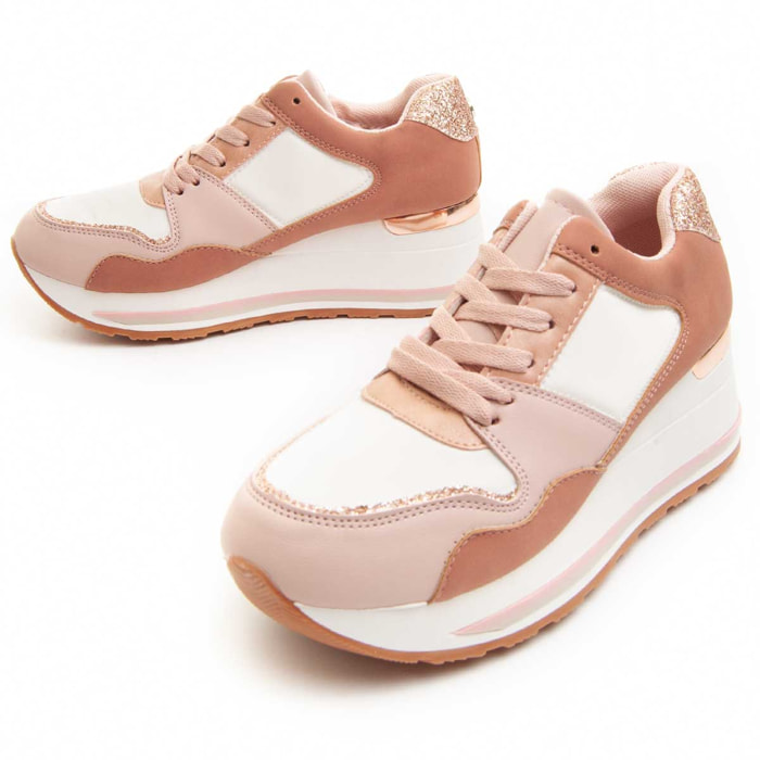 Sneakers - Rosa - Altura: 6 cm