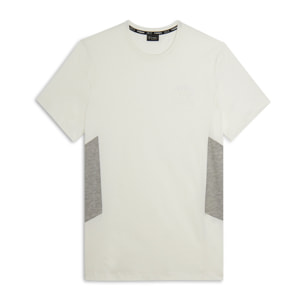 T-shirt con piccola stampa college e inserti mélange