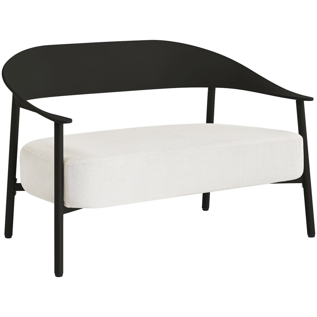 Canapé de jardin en plastique et métal "Céora" - 2 places - Noir