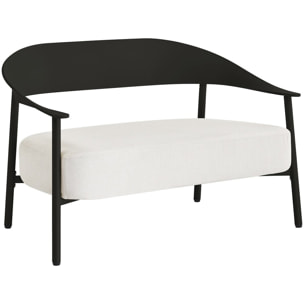 Canapé de jardin en plastique et métal "Céora" - 2 places - Noir