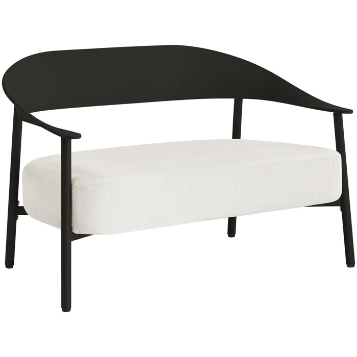 Canapé de jardin en plastique et métal "Céora" - 2 places - Noir