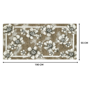 Tappeto Jacquard Ideale Cucina Ingresso Made In Italy Antiscivolo, Lavabile, Morbido Disegno Emily Fango By Suardi