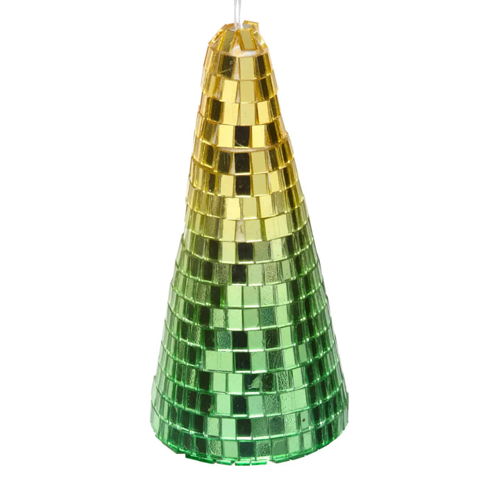Suspension de sapin en forme de sapin effet disco vert 5 cm
