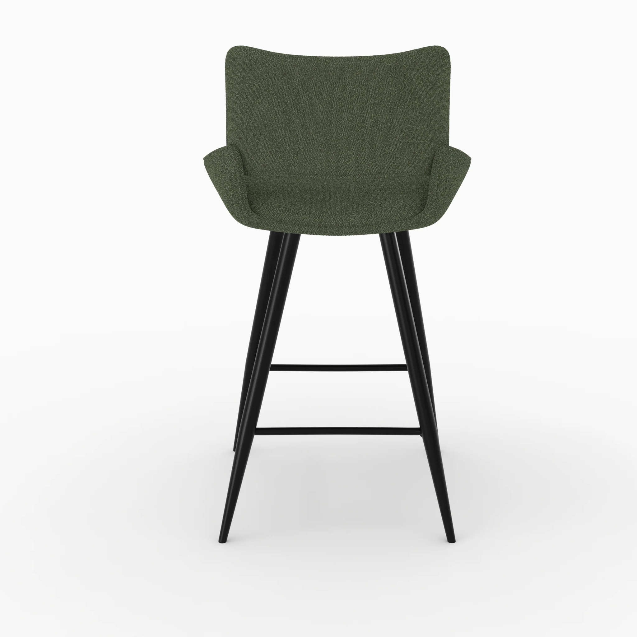 Lot de 2 chaises pour îlot central en tissu bouclé vert kaki 66 cm - Alfy