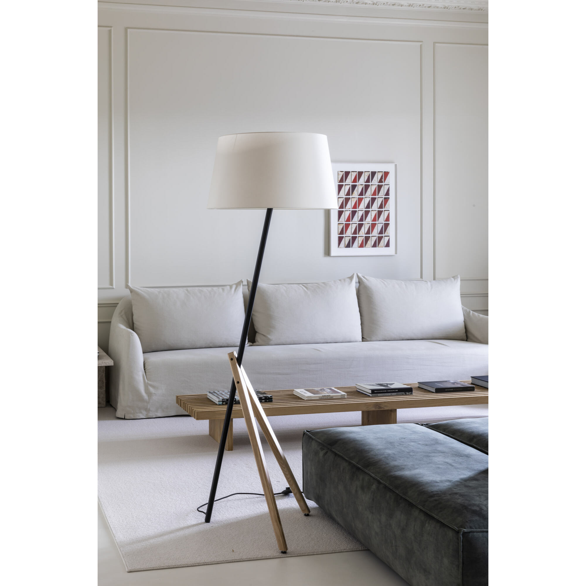 TREEWOOD Lámpara pie de salón fresno