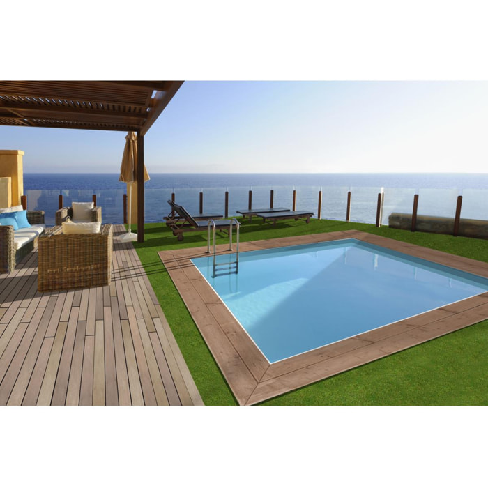 Piscine bois rectangle " Caimans 120  " - 4.10 x 3.00 x 1.24  m