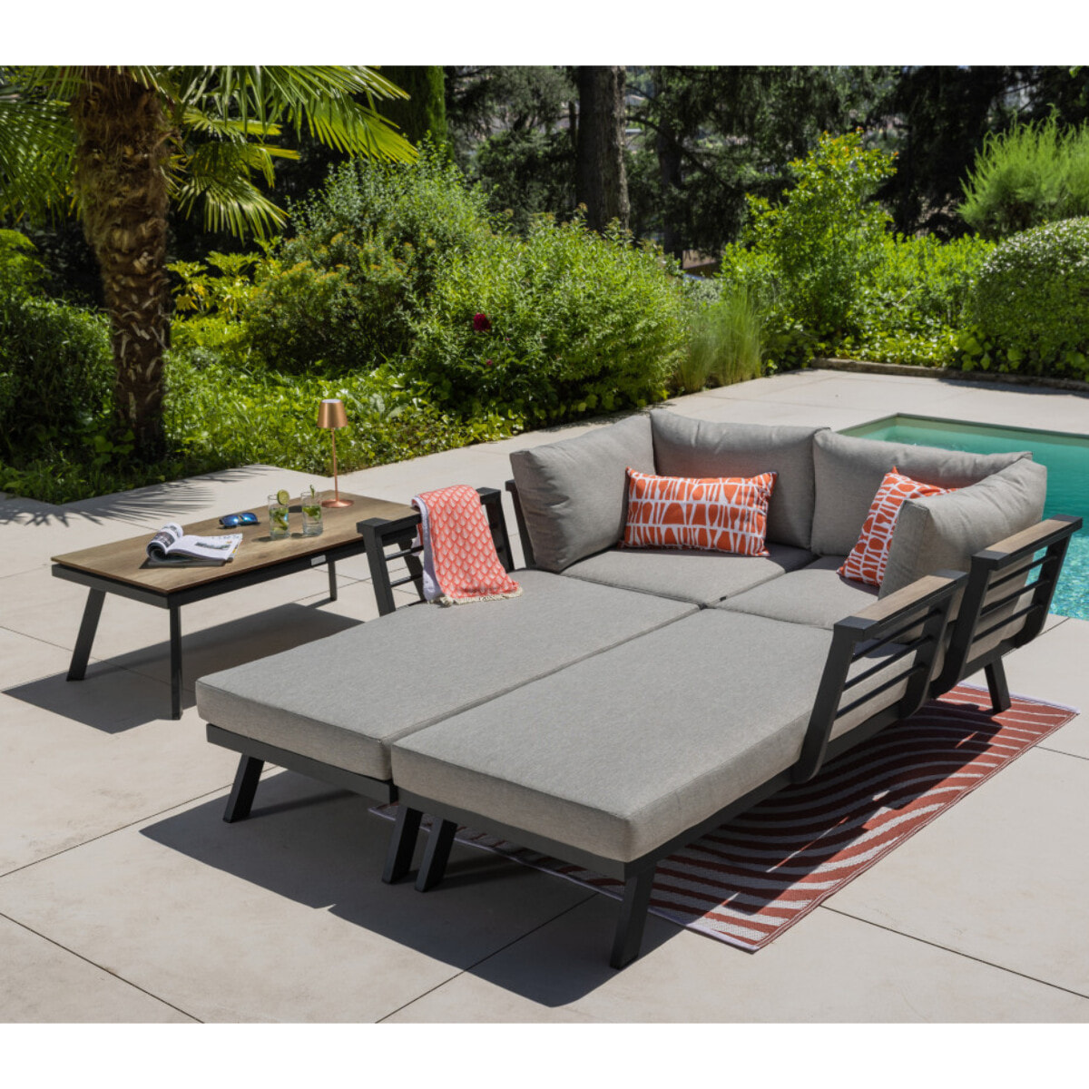 Salon de jardin modulable - 6 places - CARMEL