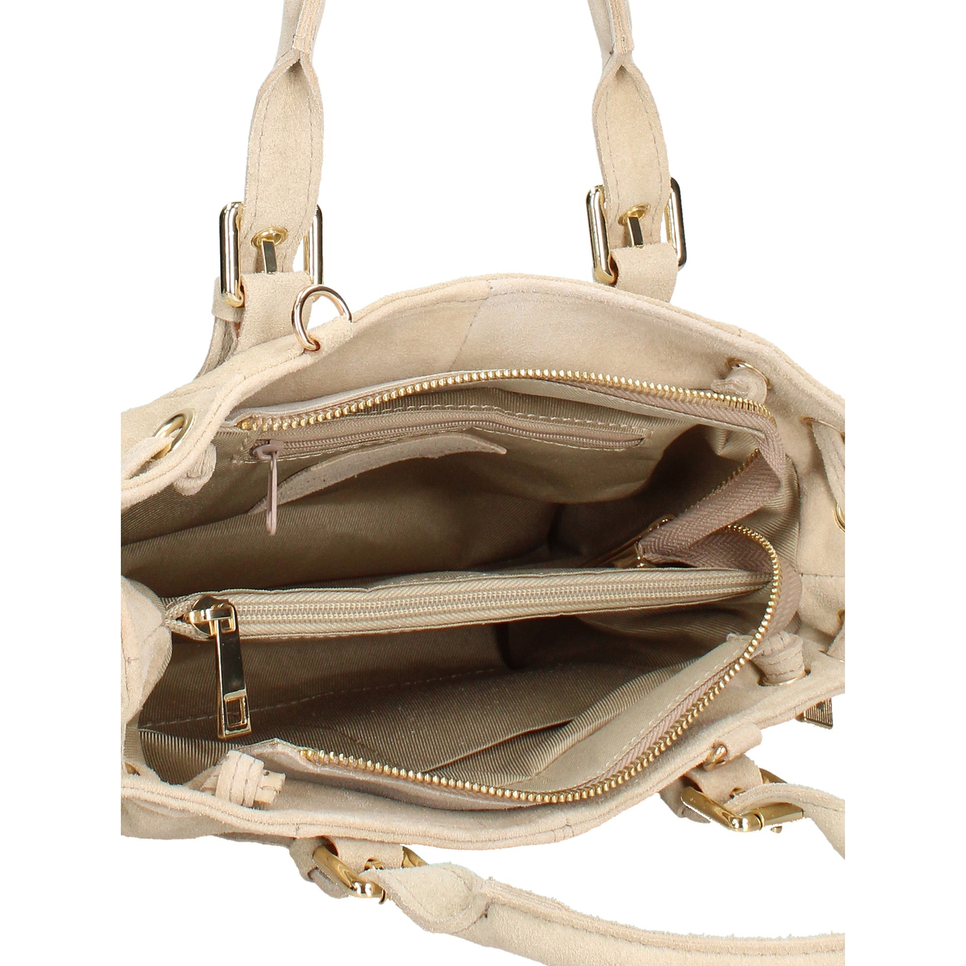 Borsa a mano da donna Made in Italy - Modello Elara Nova - Pelle scamosciata - 14.0 x 8.0 x 25.0 cm